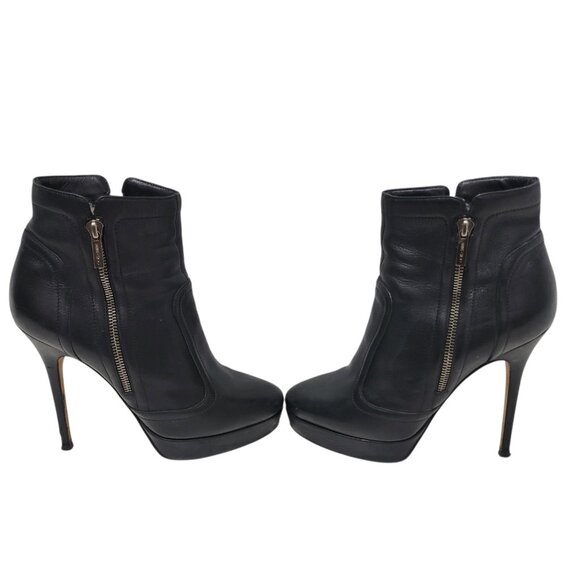Jimmy Choo Side Zipper Leather Ankle High Heels Stiletto Boots 39(EU) 8.5(US) - Picture 5 of 12